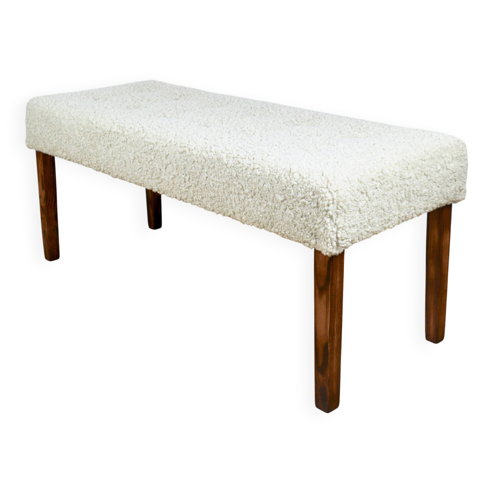 Beautiful vintage bench from the 90s - beige boucle long hair