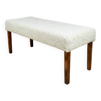Banc vintage magnifique des années 90 - bouclé beige à poils longs