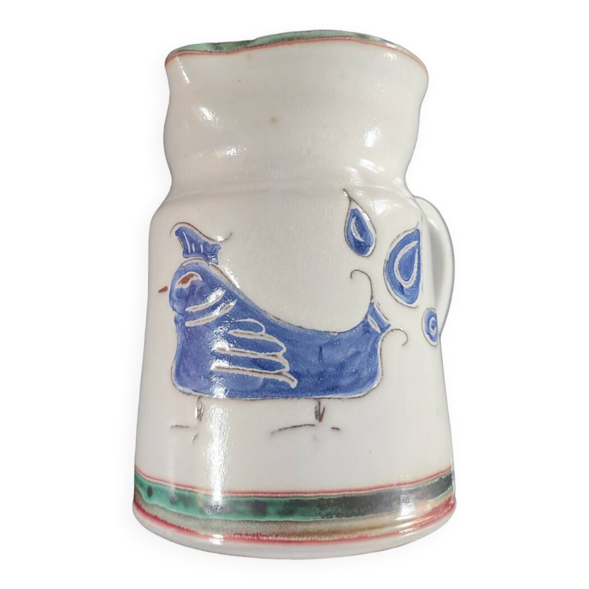 Vallauris ceramic pitcher signed Guizol