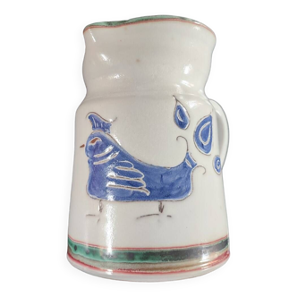 Vallauris ceramic pitcher signed Guizol