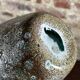 Vintage enameled blown glass vase 80'S Ht 27