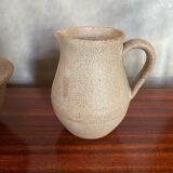 Lot old tea coffee service vallauris style ceramic beige 9p vintage #b843