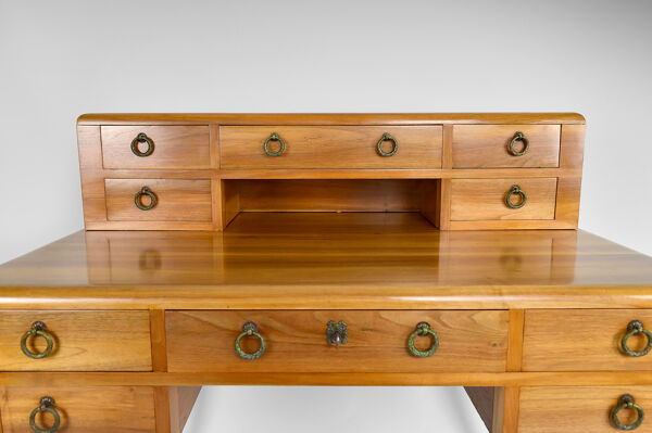 Bureau Art Déco en noyer, France, vers 1940
