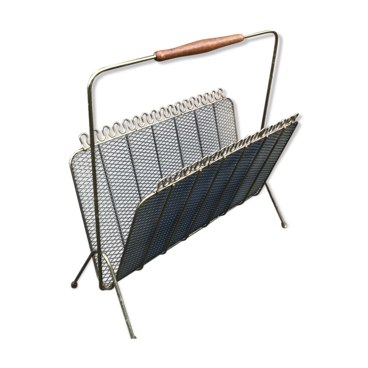 Vintage metal magazine holder