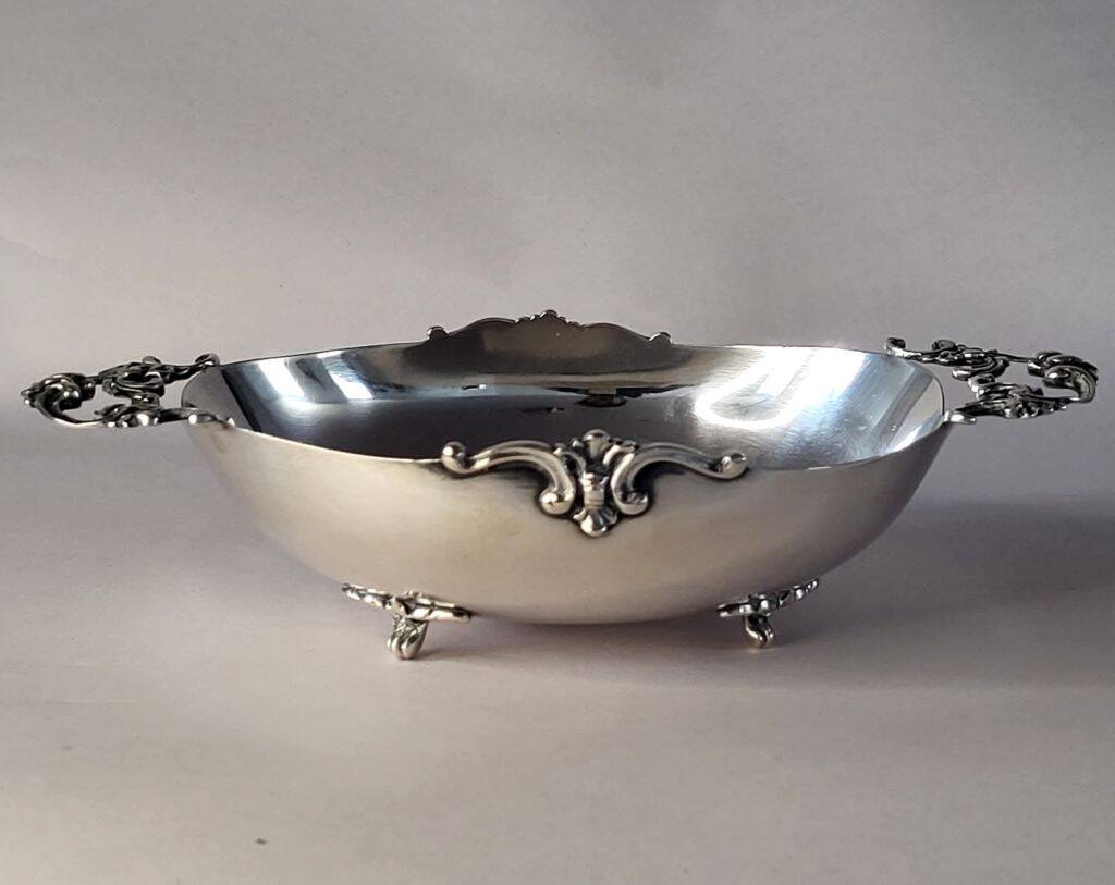 Italian 800 Silver Oval Footed Bowl