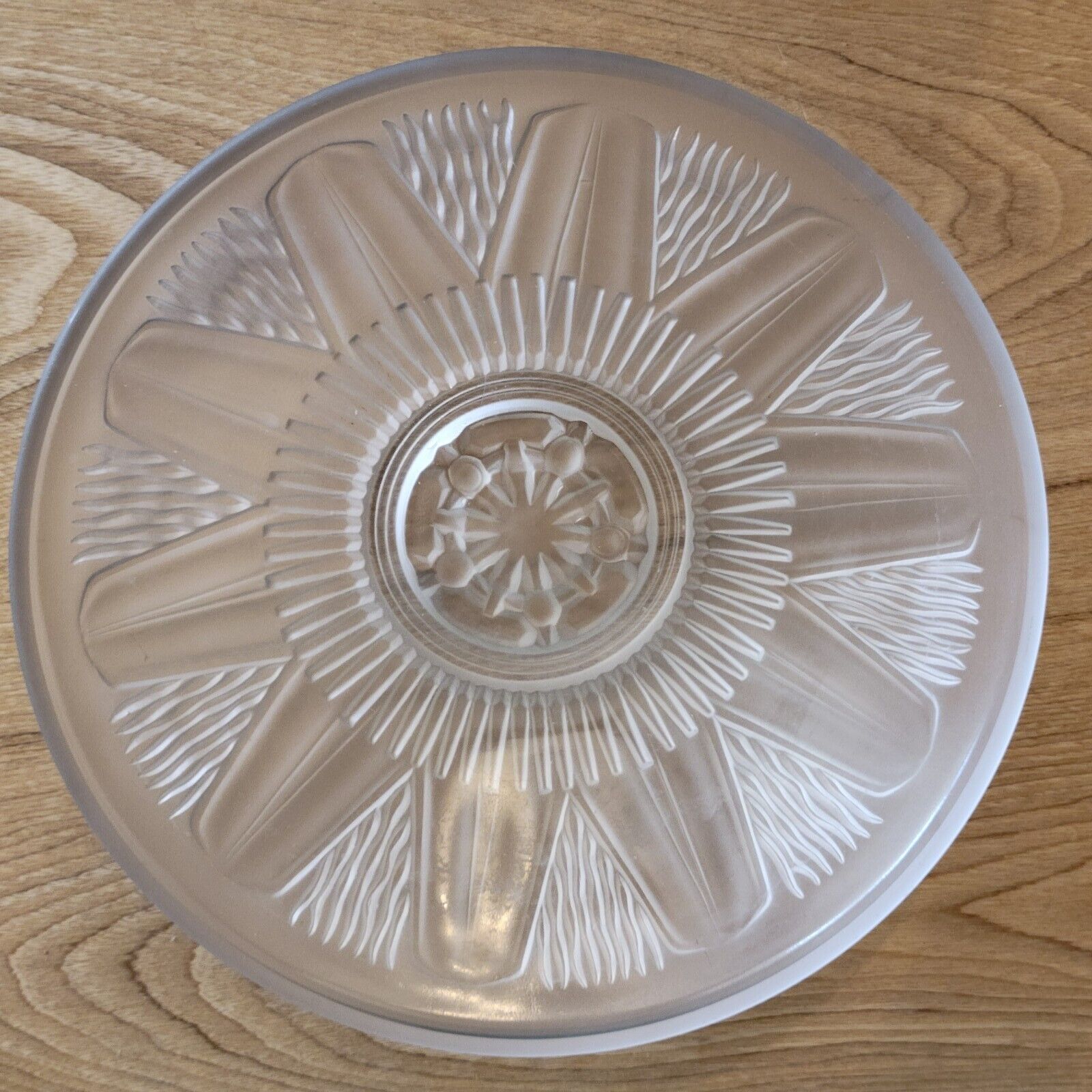 Old glass cut molded satin art deco