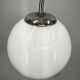 1940s Art Deco Chrome Floor Lamp with Opaline Globe and Side Table