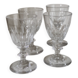 Set of 4 crystal glasses for liqueur.