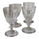 Set of 4 crystal glasses for liqueur.