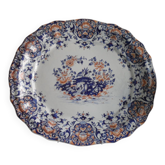 large decorative dish in Rouen earthenware