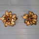 Pair of floral wall sconces in brass, Maison Jansen, 1970.