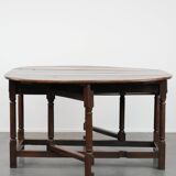 Antique English oak side/dining/gateleg table from the 18th century