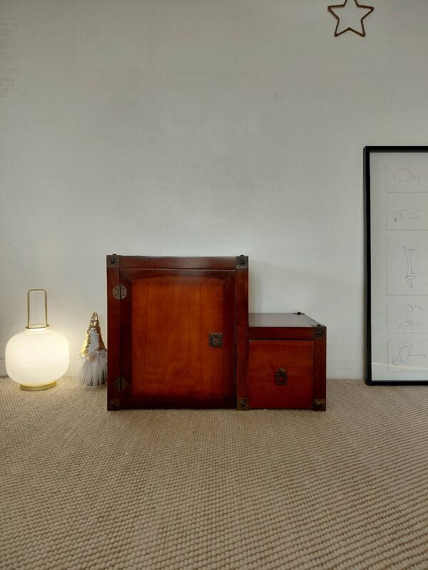 Meuble de rangement vintage Roche Bobois en bois de style asiatique