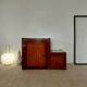Small vintage Roche Bobois piece of furniture in Asian-style wood.
