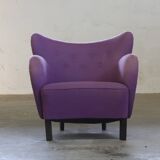 Vintage Danish 1930s club lounge chair, style of Fritz Hansen & Flemming Lassen