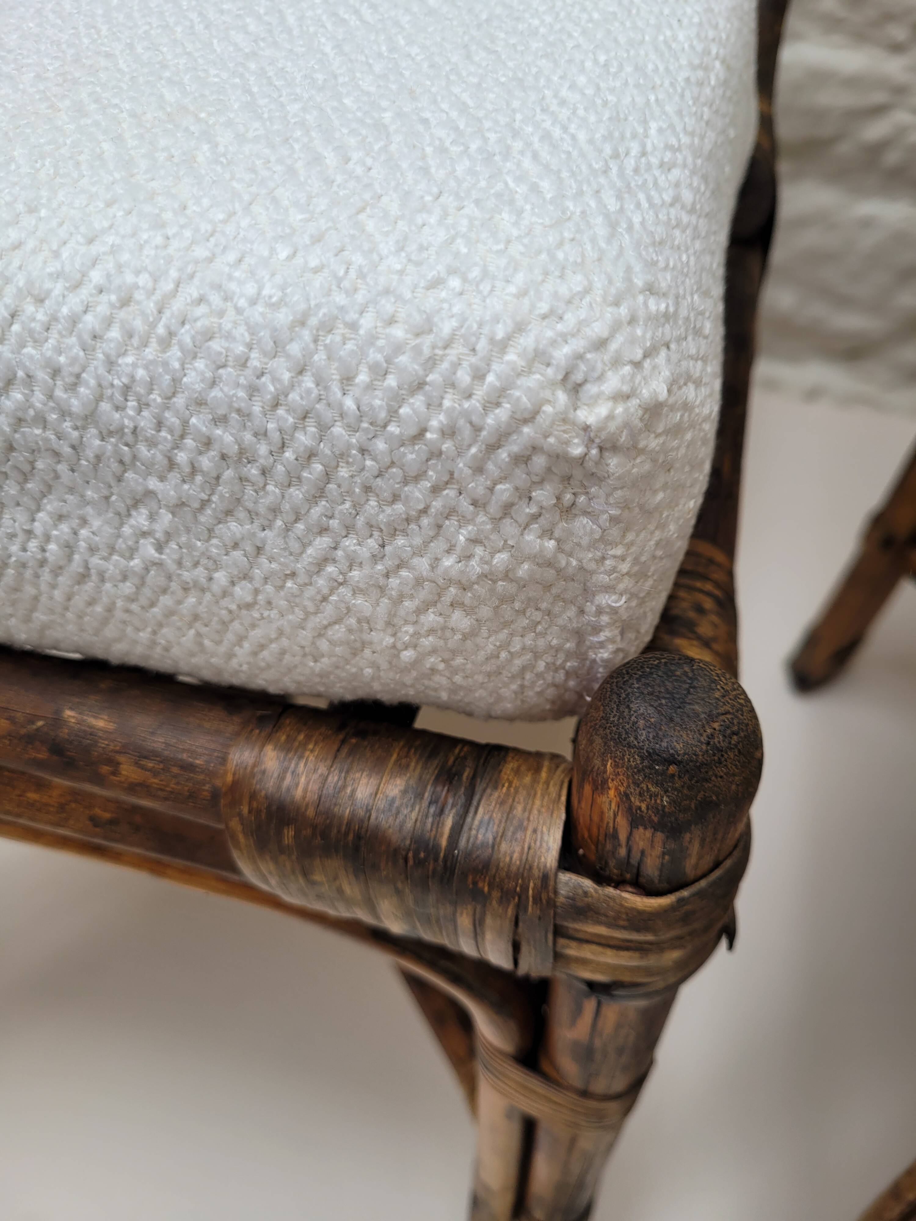 6 Vintage Emmanuelle Peacock Rattan Chairs