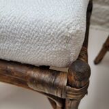 6 Vintage Emmanuelle Peacock Rattan Chairs