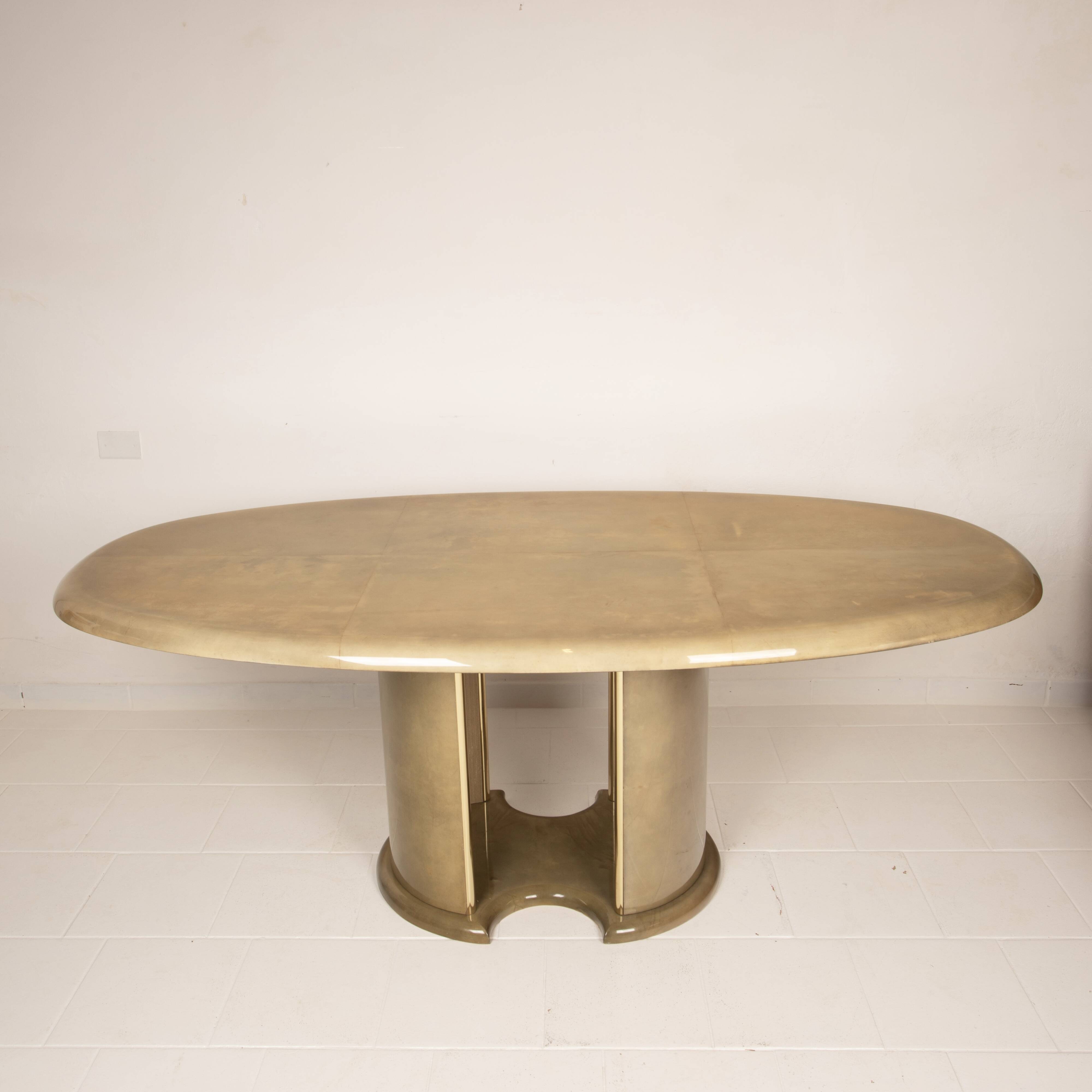 Angelo Mazzola parchment table produced by Ar.Vi Salpol, 1980