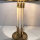 Pair of Brass and White Lacquer Table Lamps, Neoclassical Style, Tr