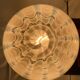 Pair of vintage 80s glass globe table lamps with wooden base