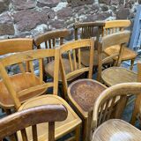 Lot of 50 mismatched bistro chairs french Restaurant THonet curved wood