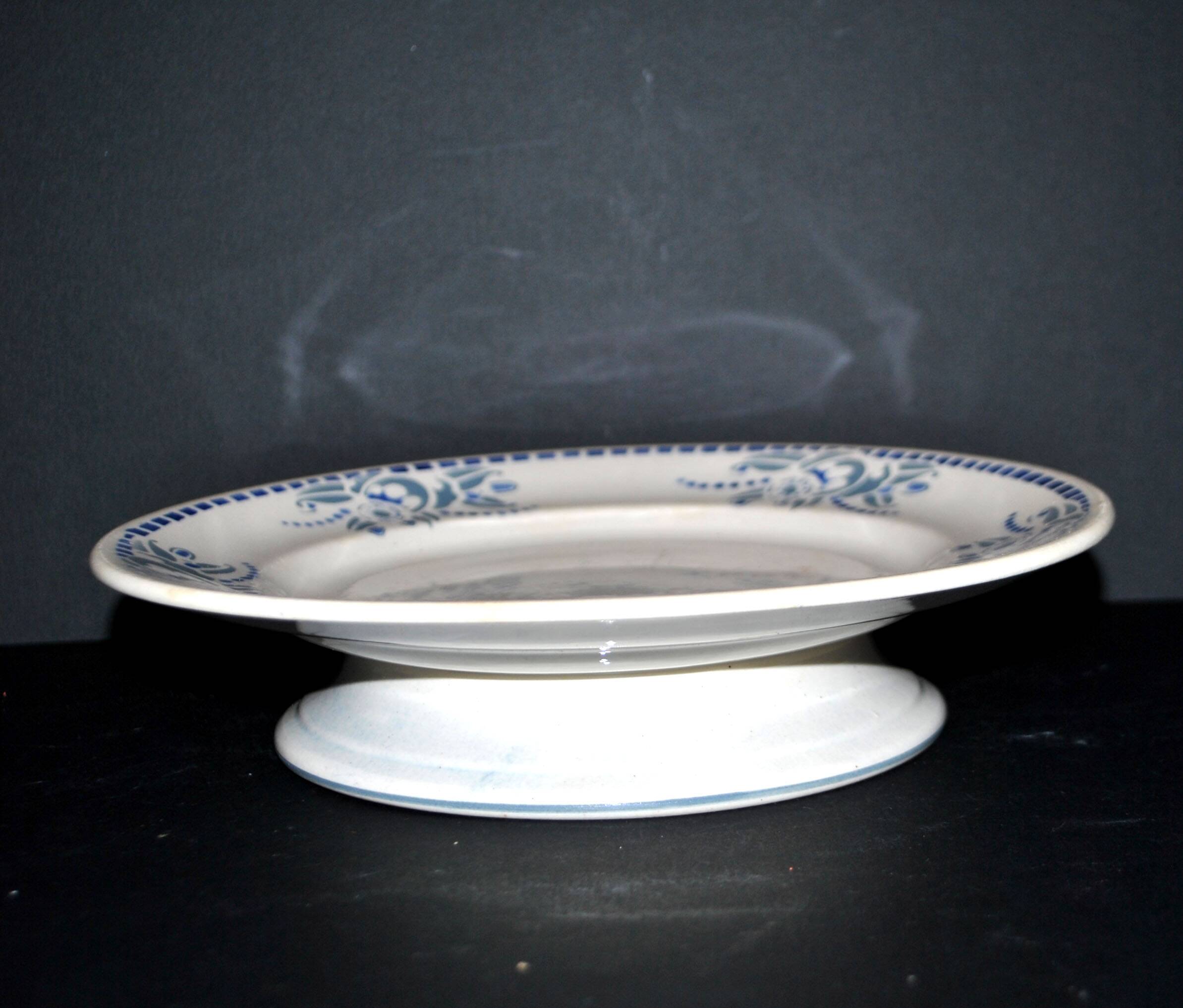 ART DECO mounted plate, Longwy earthenware footed bowl, 1920-1930
