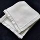 12 old white linen napkins 44.5 x 45.5 cm
