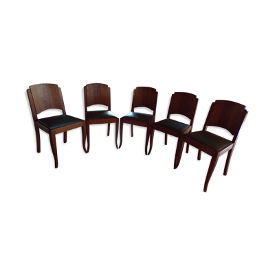 Cinq chaises art déco
