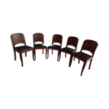 Cinq chaises art déco