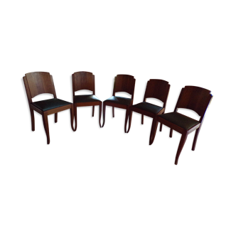 Five art deco chairs