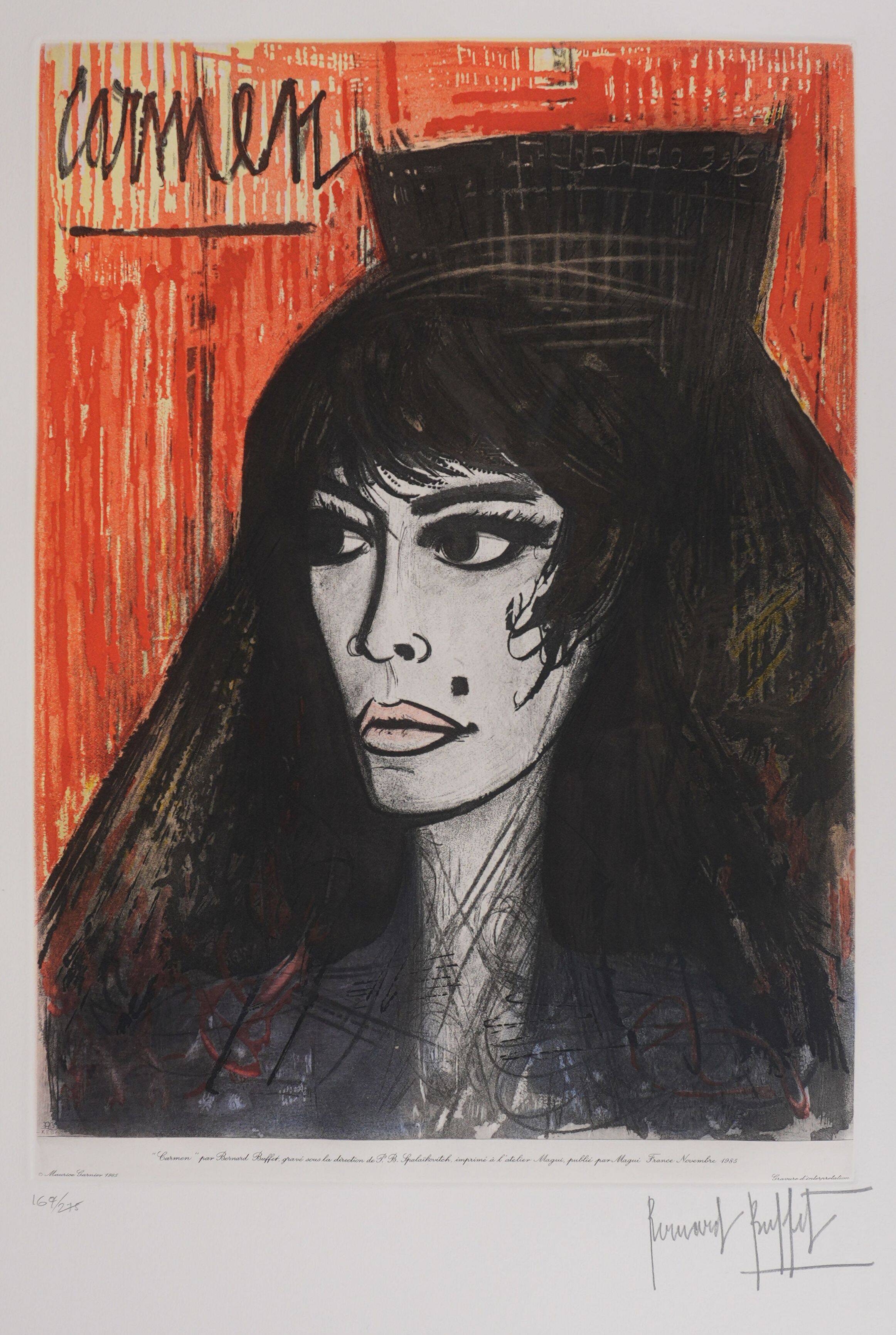 Bernard Buffet: Carmen, Original signed engraving