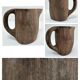 Solid wood pitcher patinated brutalist 60s