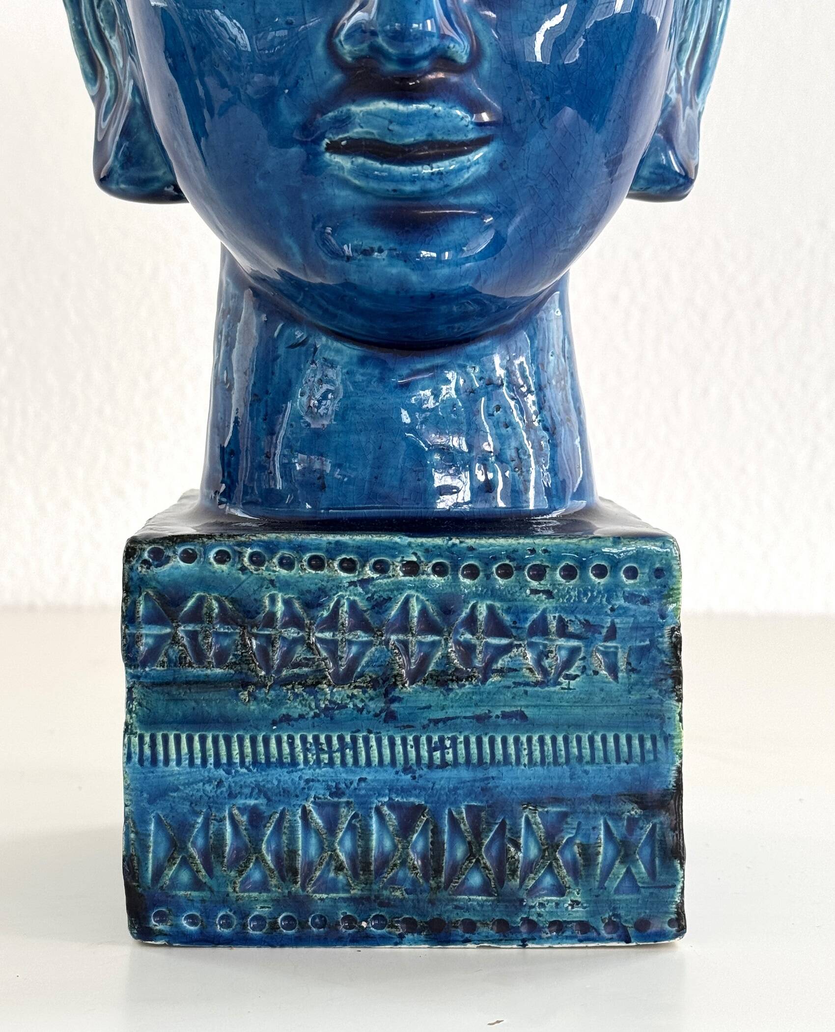 Aldo Londi for Bitossi Kwan Yin Buddha Rimini Blu, Italy, 1970s