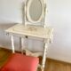 Dressing table with mirror and vintage stool