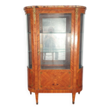 Louis 16 style display case with marquetry and curved glass