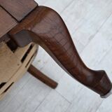 1960s, Danish side/children's armchair, light green furniture velour, oak w