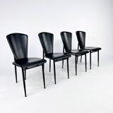 Set of 4 Postmodern Italian Dining Chairs, 1980s
