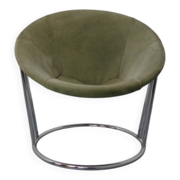 Vintage Suede Lounge Chair by Lusch Germany, 1960s