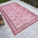 Oushak Turkish Pink Vintage Rug sku 1083