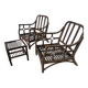 Pair of brown rattan armchairs