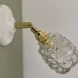 Vintage tulip wall lamp in molded glass