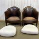 Art Deco period club lounge in leather and fabric seating