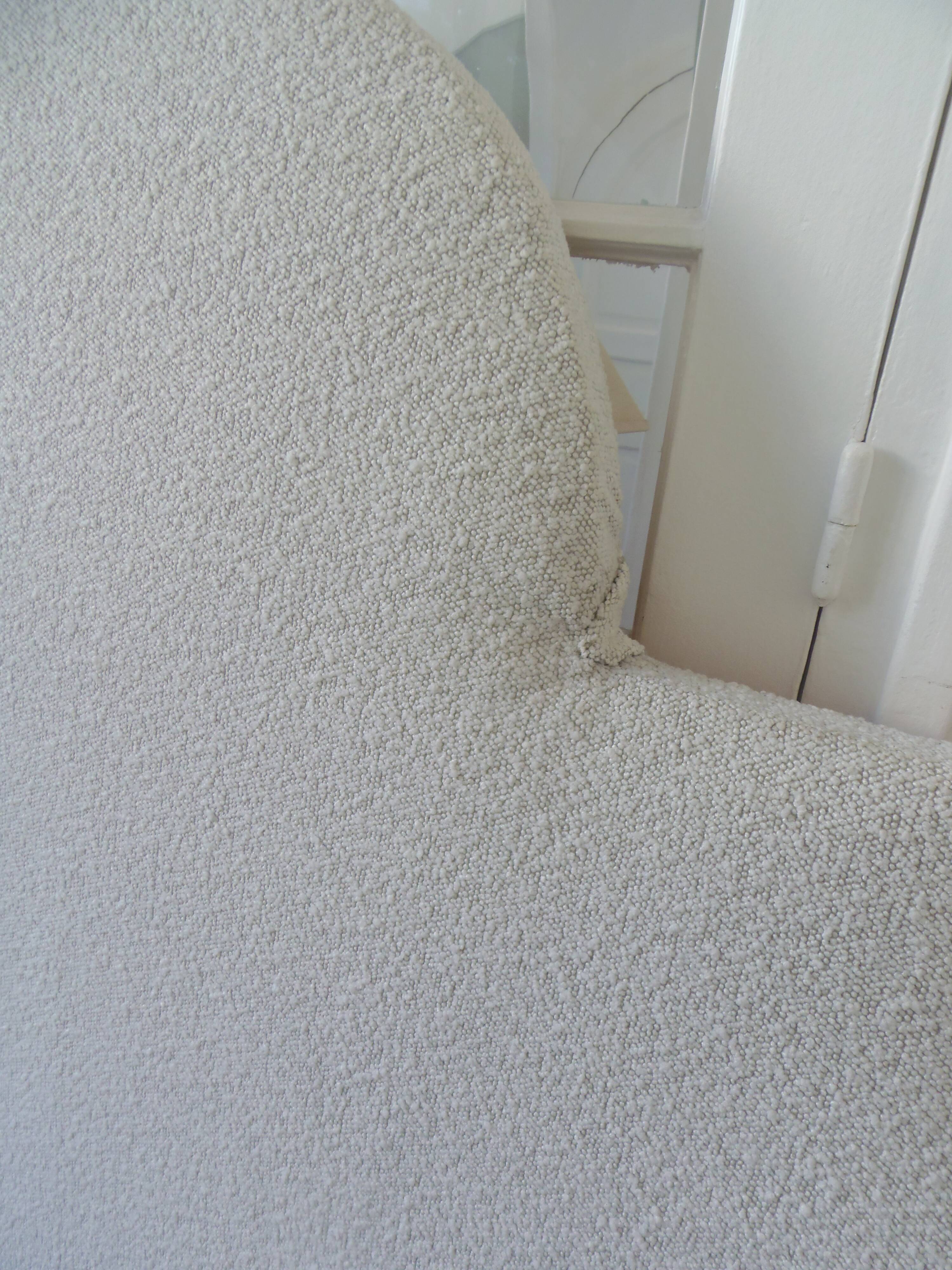 160 headboard upholstered in off-white bouclé fabric