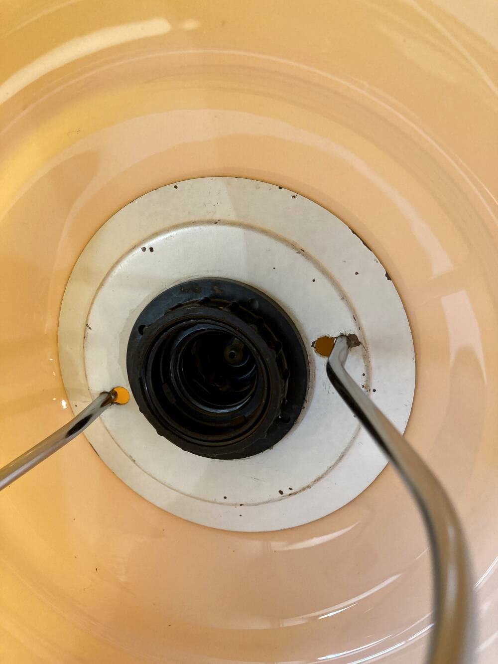 Vintage orange opaline glass pendant light