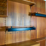 Modular wall system with panels Cado Poul Cadovius teak years 1959