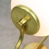 Vintage Italian Mid-century Brass and Opaline Wall Lamp