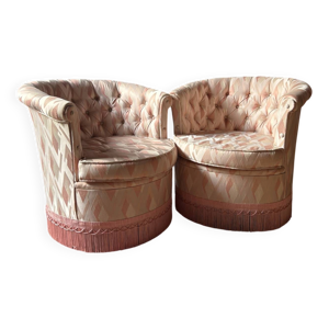 Paire de fauteuils cabriolets - hollywood regency style