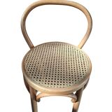 Set di 5 Sgabelli Thonet Style in Legno Curvato e Paglia di Vienna '70