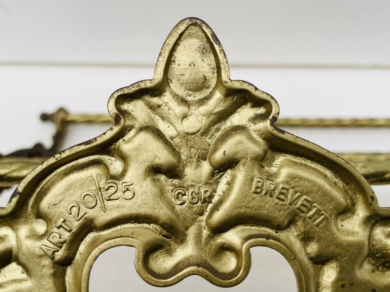 Bronze Coat Rack and Wall Shelf, Vintage, Louis XV Style