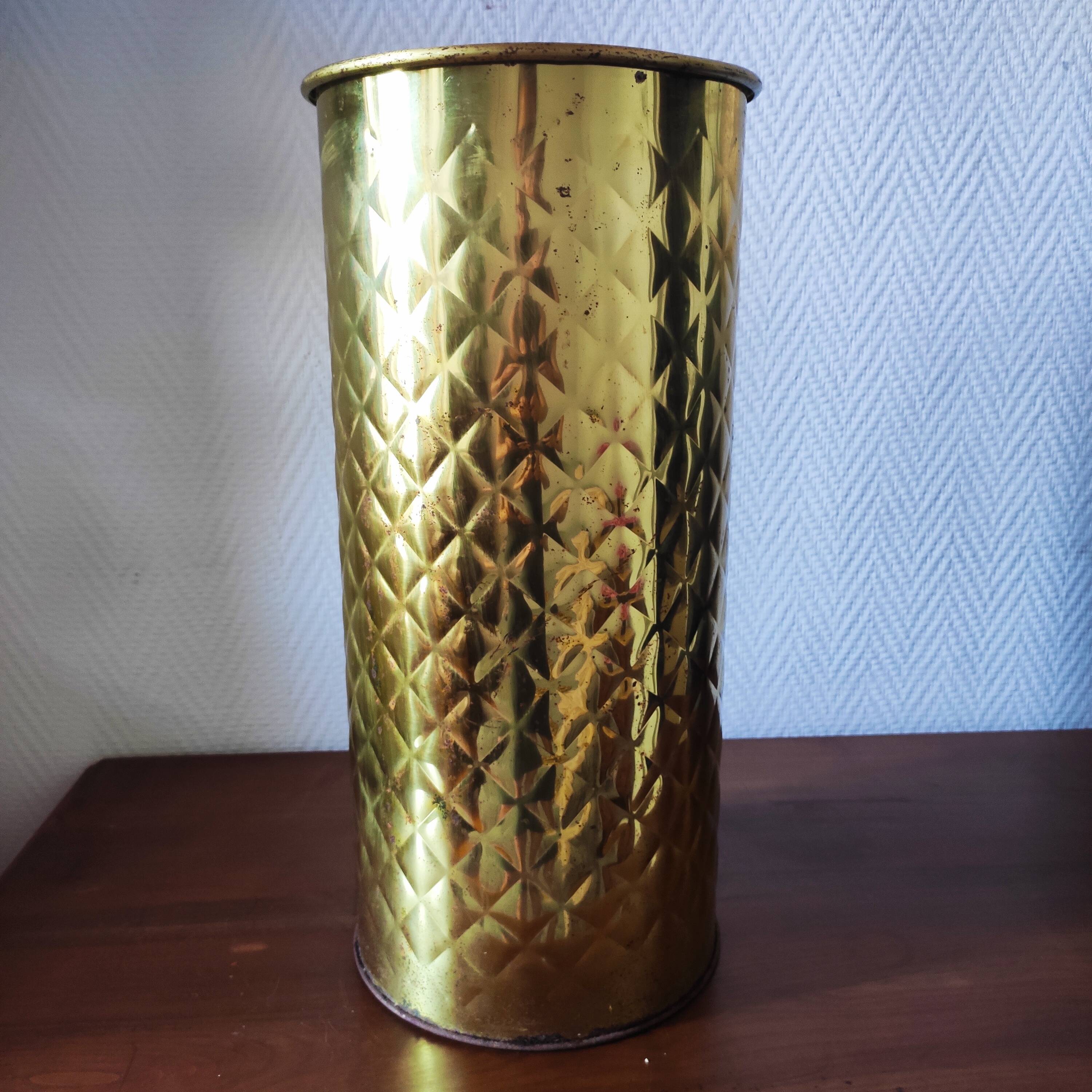 Vintage gold umbrella stand